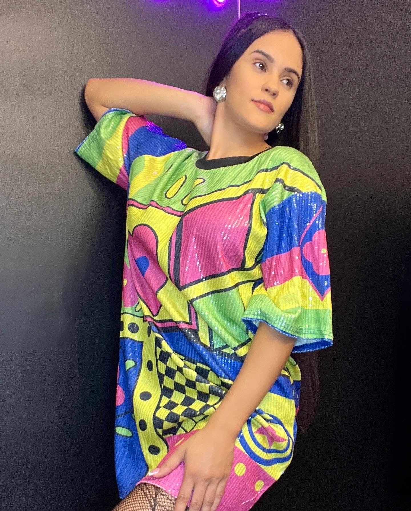 Neon T-shirt dress